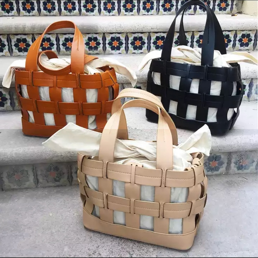 🔥🔥BASKEt TOTE PU LEATHER 👛 - Picture 3 of 6